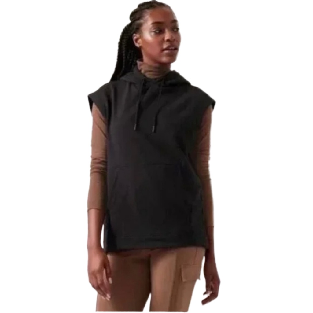 Athleta Women's Retroplush Sleeveless Cocoon Sweatshirt Hoodie - Size Xxs